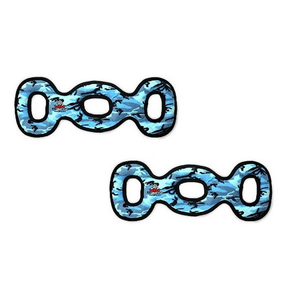 TUFFY Ultimate 3WayTug Camo Blue, 2-Pack, Durable Plush Squeaky Dog Toys