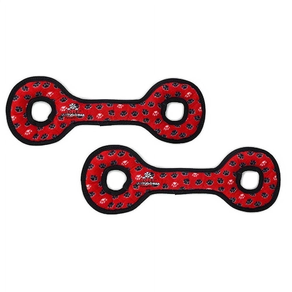 TUFFY® Ultimate Tug-O-War Red Paw, 2-Pack, Durable Plush Squeaky Dog Toys