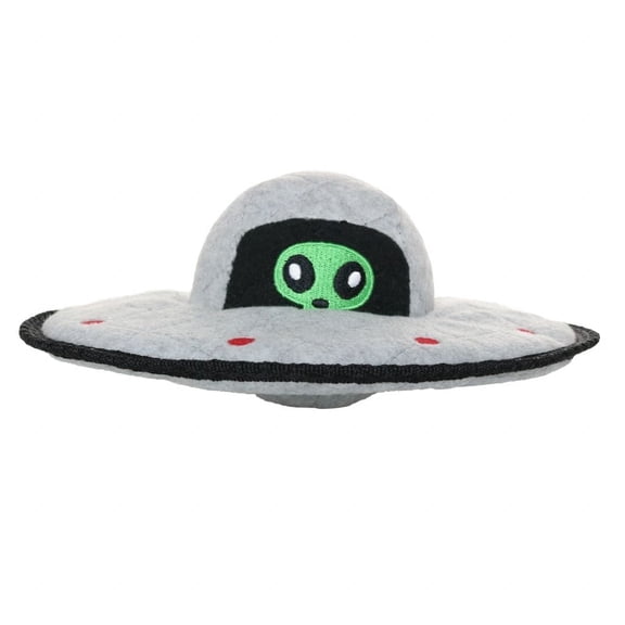 Tuffy Alien UFO Durable Plush Squeaky Dog Toy