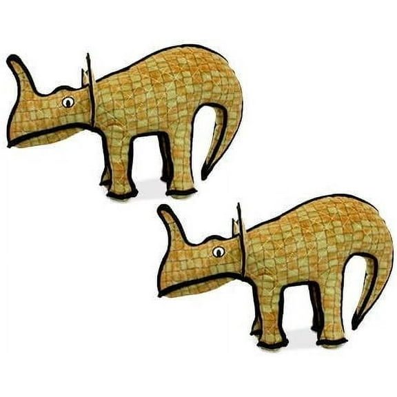 TUFFY - World's Tuffest Soft Dog Toy - Dinosaur Moosasaurus - Multiple Layers. Made Durable, Strong & Tough. Interactive Play (Tug, Toss & Fetch). Machine Washable & Floats. (Regular 2 Pack)