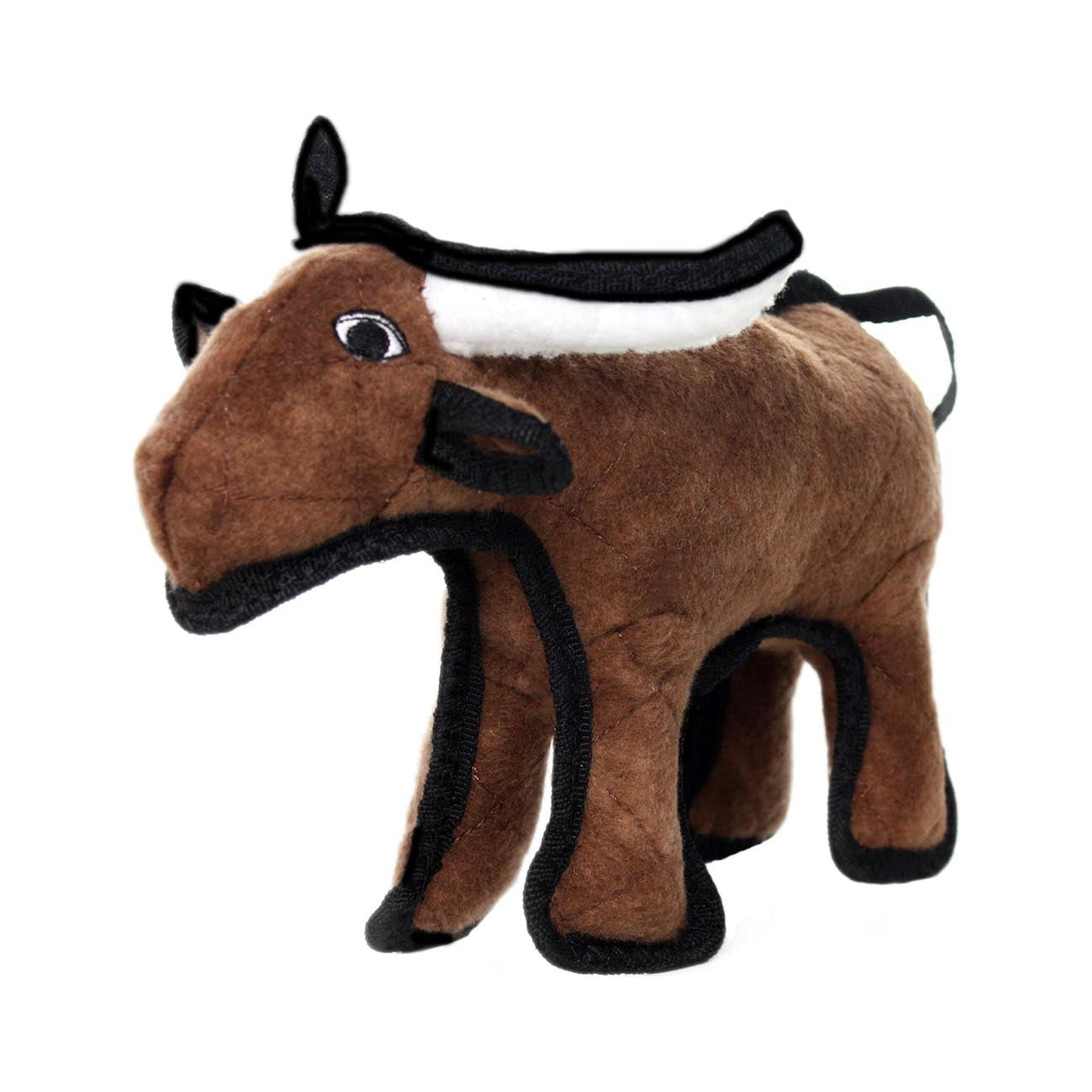 TUFFY - World's Tuffest Soft Dog Toy - Junior Barnyard Bull - Multiple Layers. Made Durable, Strong & Tough. Interactive Play (Tug, Toss & Fetch). Machine Washable & Floats.