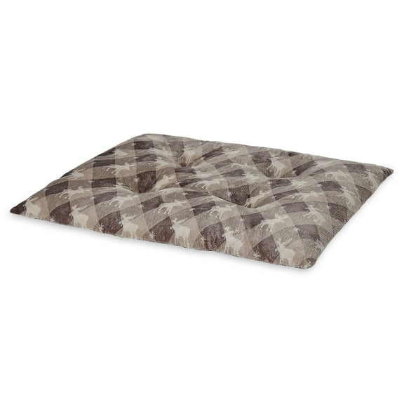 Vibrant Life Medium Pillow Dog Bed, Brown Chic Cabin Moose, 27" x 36"