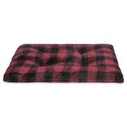 Vibrant Life Medium Pillow Dog Bed, Red and Black Plaid, 27" x 36"