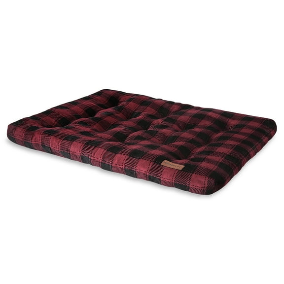 Vibrant Life Extra Large Tufted Pet Bed, Red and Black Plaid, 38" x 48"