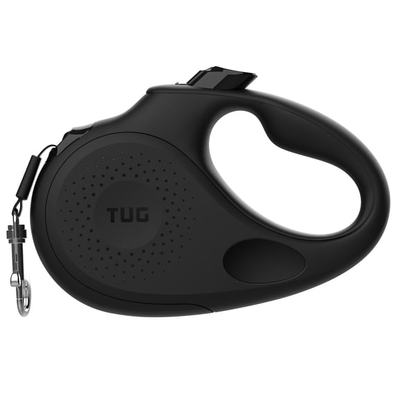 TUG Oval Retractable Dog Leash Black Small 16 ft. Long
