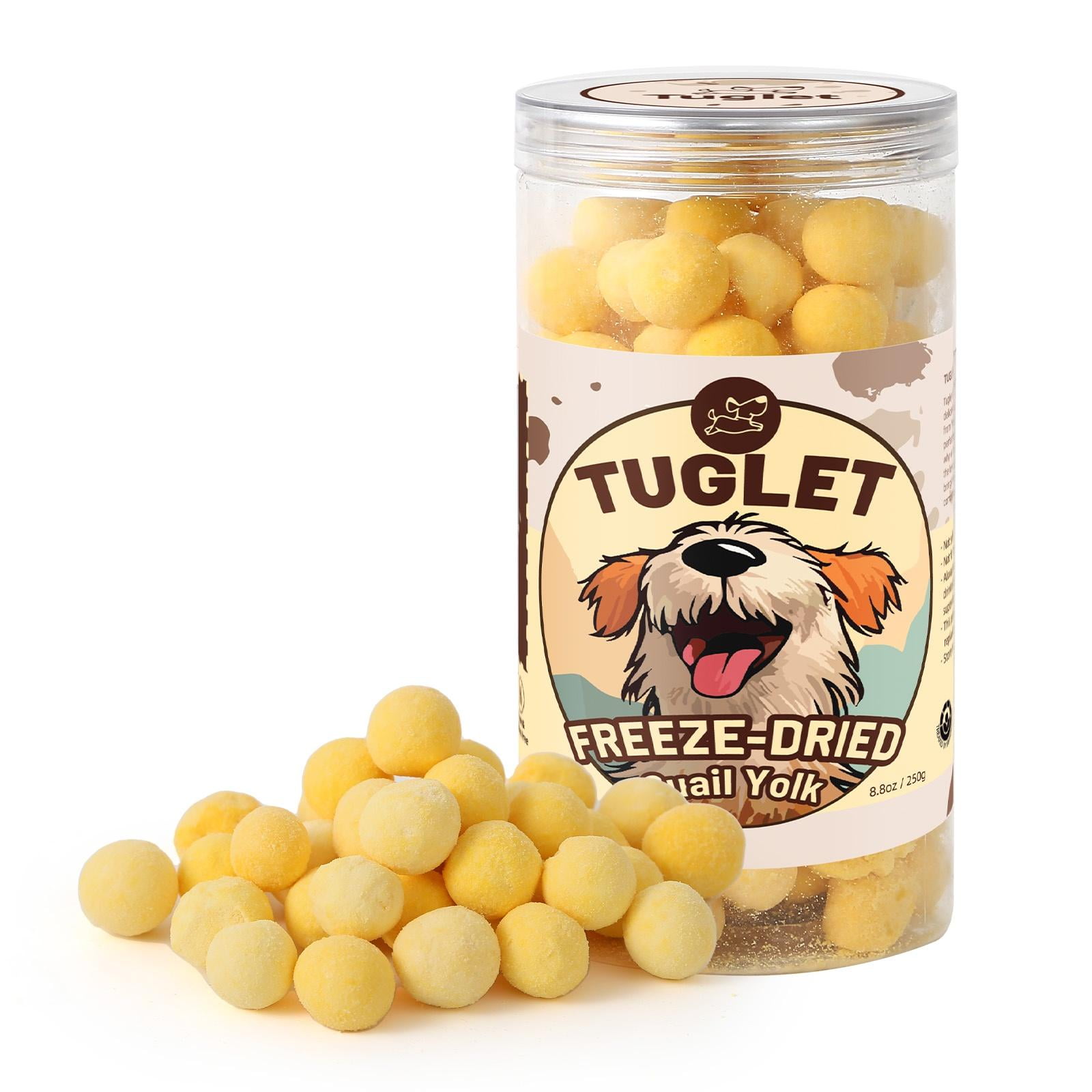 TUGLET Freeze Dried Cat and Dog Treats, Healthy Quail Egg Yolks