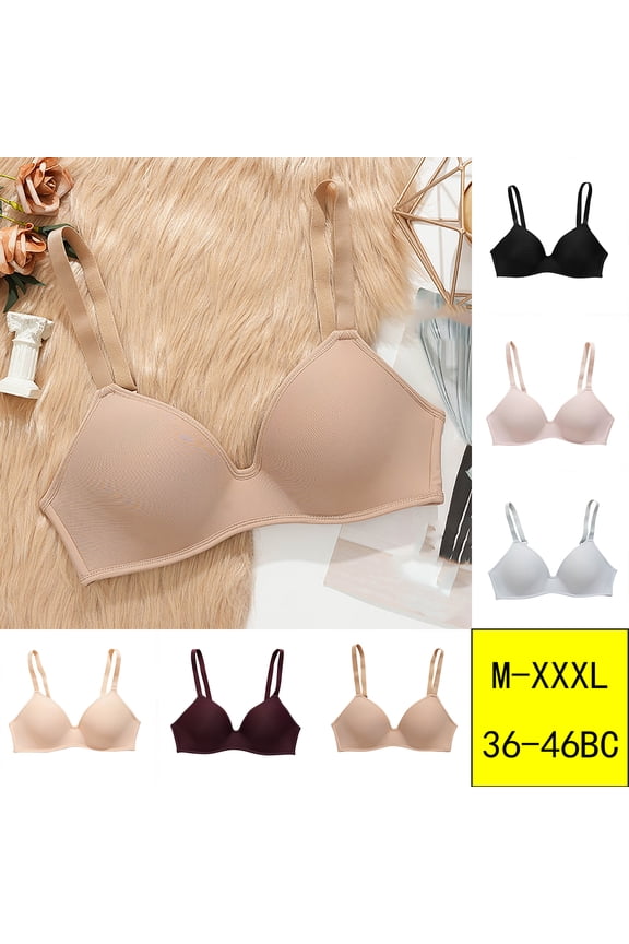 No Wire Bras for Women Plus Size Beige Lightweight Nylon Womens Bra,Size 44C