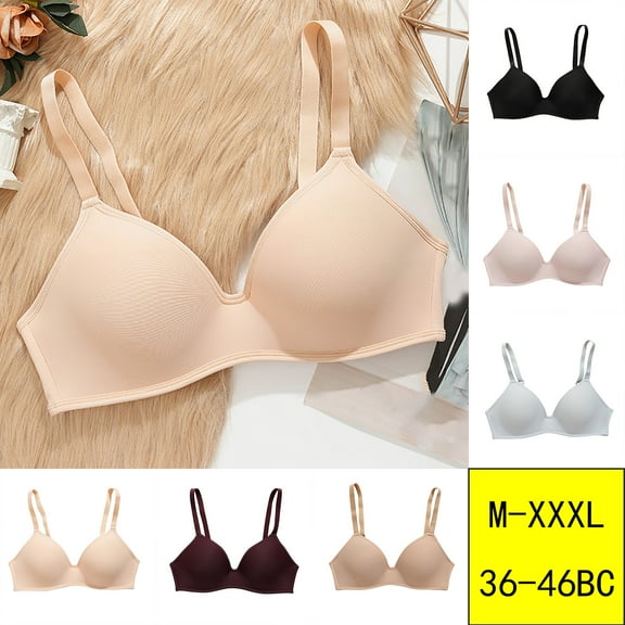 TUGOXIE No Wire Bras for Women Plus Size Nylon Pink Lightweight Womens Bra,Size 44C