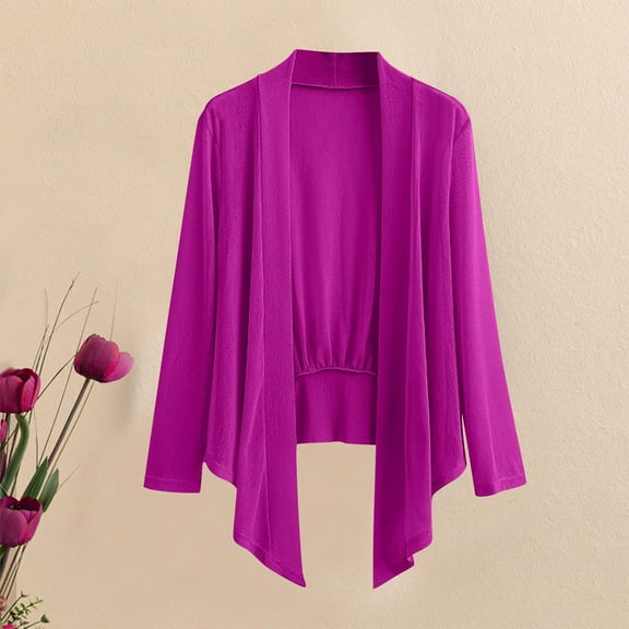 TUGOXIE Open Front Teddy Cardigan for Women Pink Plus Size Long Mesh Loose Ladies Blouses