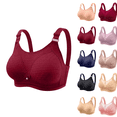 thumbnail image 1 of TUGOXIE Plus Size Wireless Bras for Women Black Nylon Lightweight Bra,Size 36C, 1 of 8