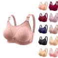 thumbnail image 1 of TUGOXIE Wire Free Bras for Women Push Up Full Coverage Pink Nylon Bralettes for Womens,36BC, 1 of 9
