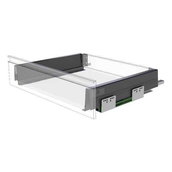 TUHOME  20" Soft Close Side Mount Drawer Slide Gray Matte stainless steel