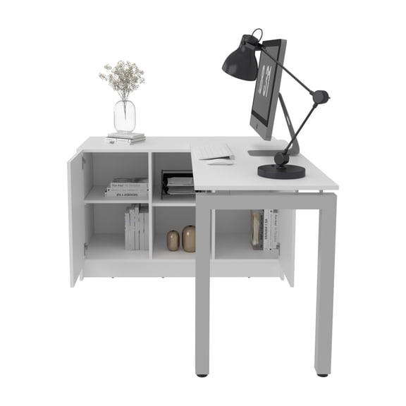 TUHOME Alfie Rotable Desk with Adjustable Two-Direction Workstation Design, Spacious 72-Inch
