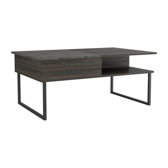 TUHOME Armin Lift Top Coffee Table, One Shelf -Espresso / Onyx