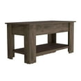 thumbnail image 1 of Austin Storage Table, One Extendable Table Shelf, Four Legs, Lower Shelf Dark Brown, 1 of 5