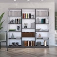 thumbnail image 1 of Bartow 3 Piece Living Room Set with Home Bookcase + 2 Home 4 Shelves Bookcase, Matt Gray / White, 1 of 6