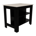 TUHOME Cala 3Shelf Wooden Casual Kitchen Island, Black