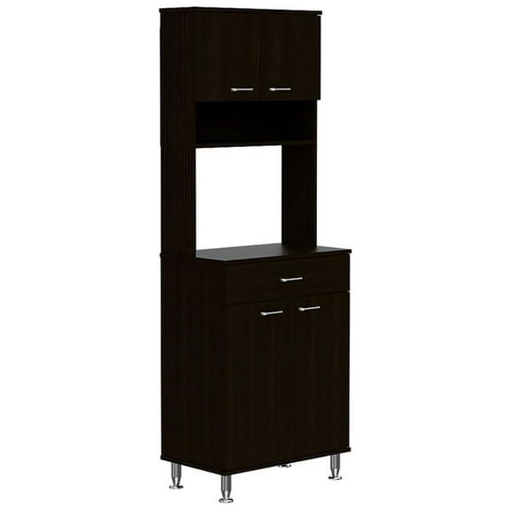 TUHOME Della 60 Kitchen Pantry Engineered Wood Pantries in  Black