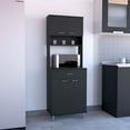 thumbnail image 1 of Della 60 Kitchen Pantry with Countertop, Closed & Open Storage Black, 1 of 7