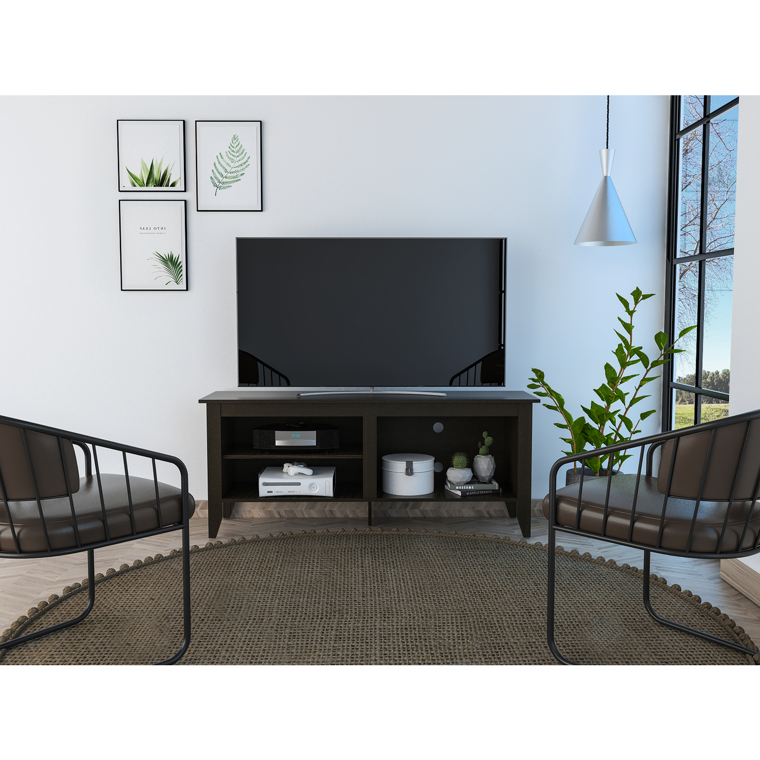 TUHOME Essential TV Stand Black Wengue - image 1 of 1