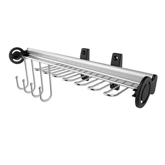 TUHOME Silver Stainless steel Pull Out Belt &Tie Rack Chrome Plated X2 Un