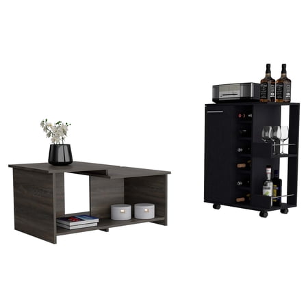 TUHOME Irvine 2 Piece Living Room Set Multi-color Engineered Wood