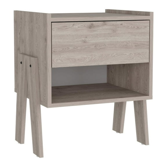 TUHOME Joy Nightstand  Engineered Wood Nightstands in  Gray