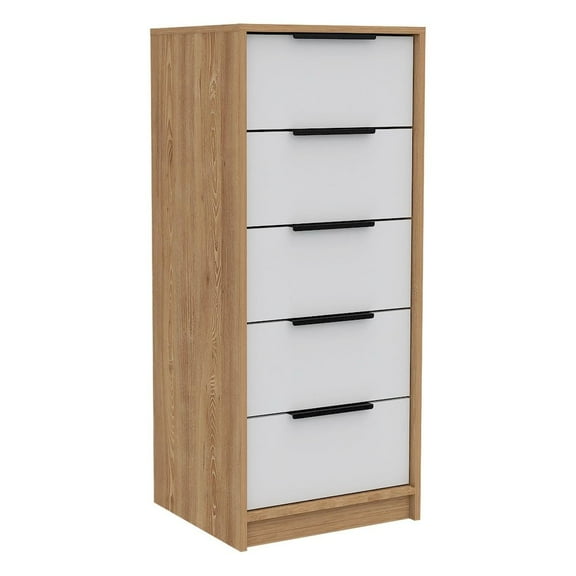 Tuhome Kaia Five Drawer Dresser White / Pine MDF