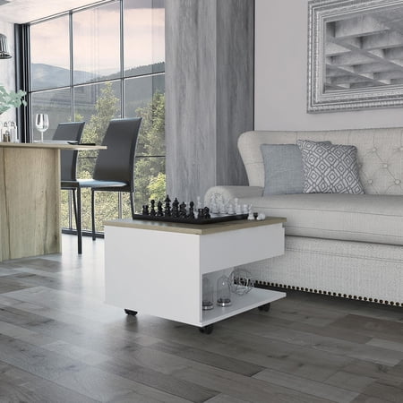TUHOME Luanda Lift Top Coffee Table with Storage, 21.6" Wood Coffee Tables for Living Room, Espresso