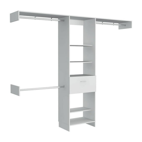 TUHOME Manchester 250 Closet System - Color White -Engineered Wood