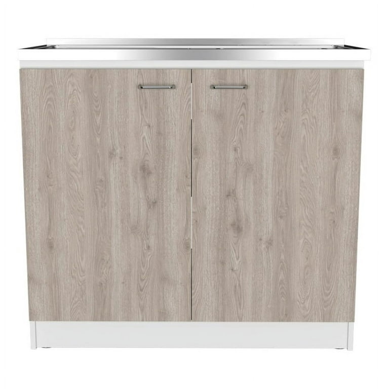 Tuhome Napoles Freestanding Sink - White/Light Grey Engineered Wood
