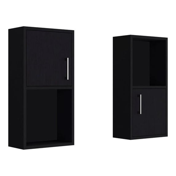TUHOME Oba Medicine Cabinet Black Engineered Wood