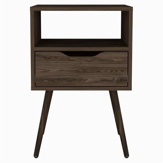 TUHOME Otom Nightstand - Color Brown - Material Engineered Wood