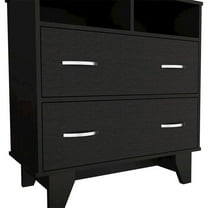 TUHOME Portanova Two Drawer Dresser - Black  Engineered Wood