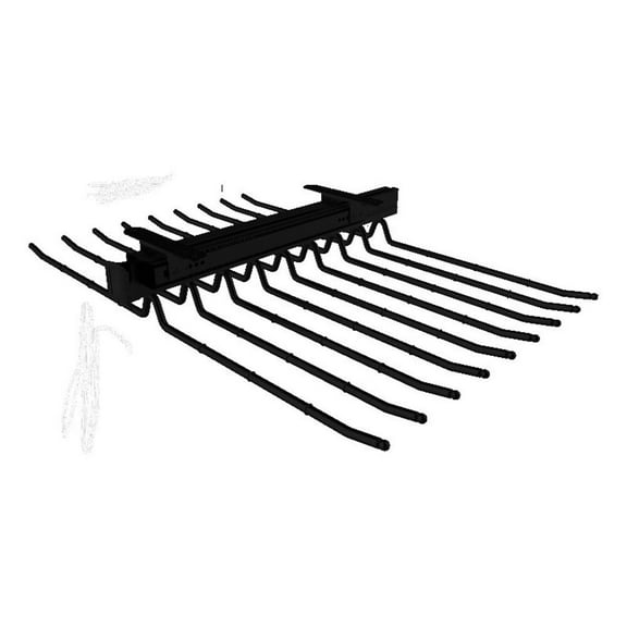 TUHOME Pull Out Trousers Rack 18 Arms Black Clothes Organizer stainless steel