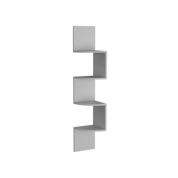 TUHOME Rosset Corner Floating Shelf Modern White Engineered Wood