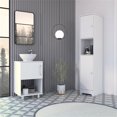 thumbnail image 1 of Rumford 2 Piece Bathroom Set, Ibis Linen Cabinet + Gouda 18" Bathroom Vanity, White, 1 of 4