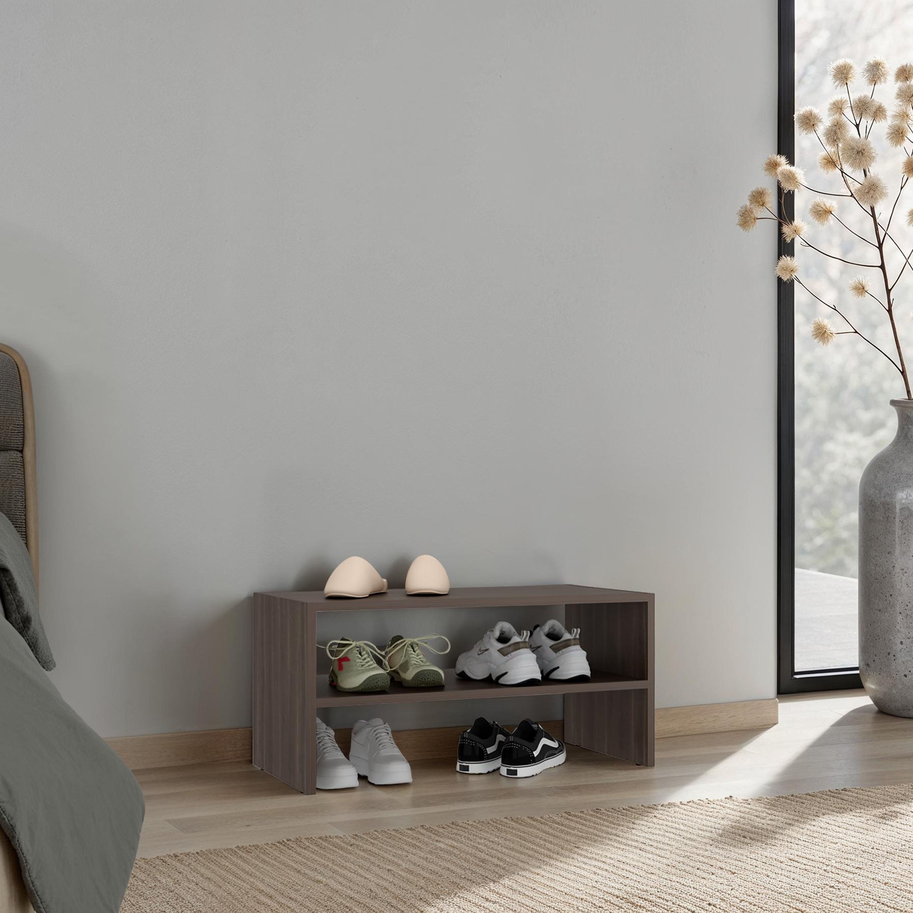 TUHOME Silpa Small Shoe Rack with Three Open Shelves and Compact Modern ...