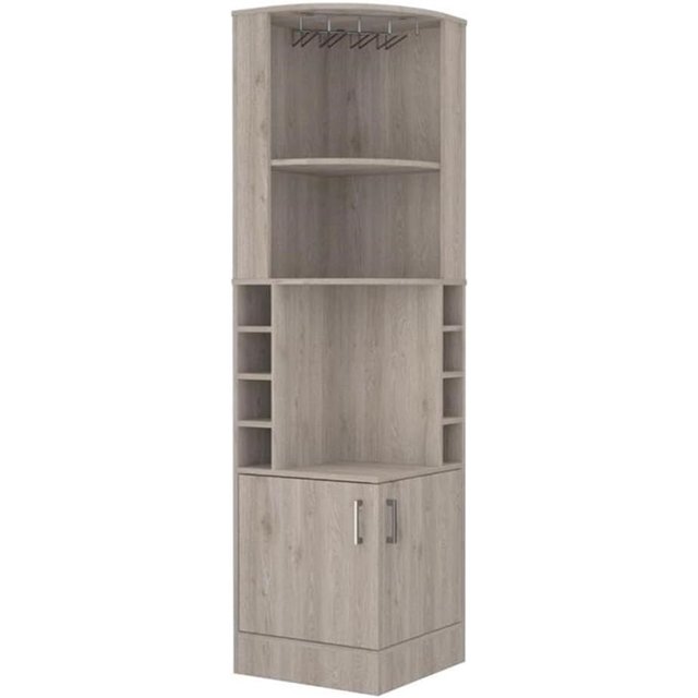 TUHOME Syrah Corner Bar Light Gray Engineered Wood