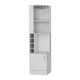 thumbnail image 1 of Syrah Corner Bar Cabinet, Eight Bottle Cubbies, Double Door, Two Open Shelves White, 1 of 5