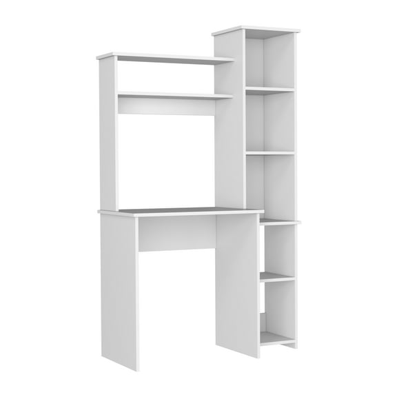 TUHOME Writintg Desk with Two Superior Shelves, White