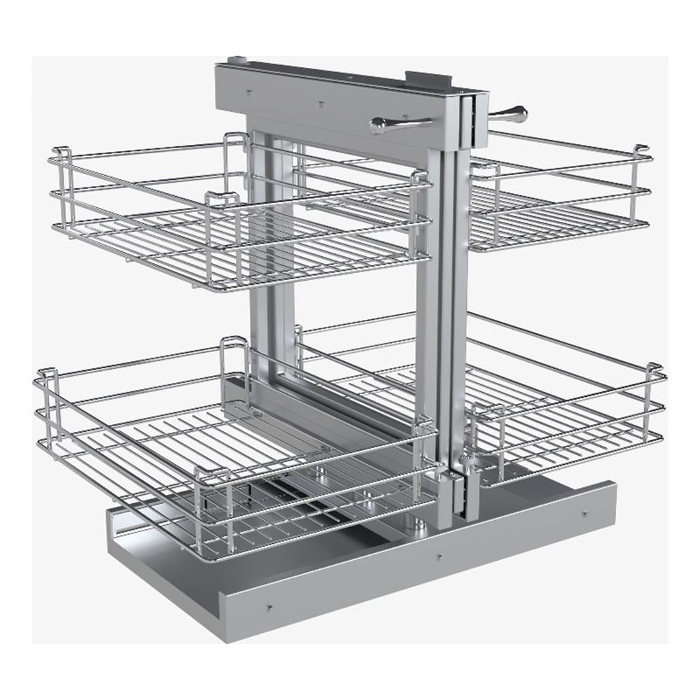 TUHOME  silver stainless steel Blind Corner Cabinet Organizer Grilled Base X1 Un