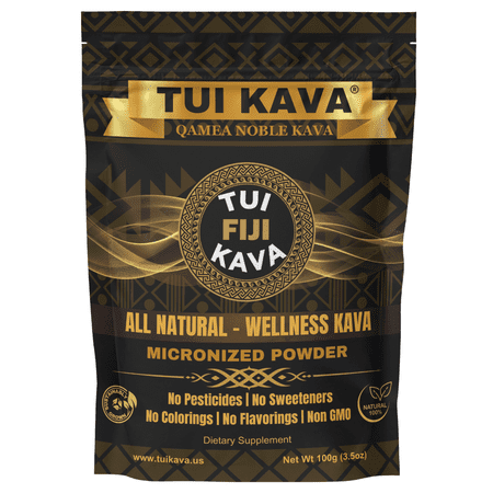 TUI KAVA MICRONIZED Noble Kava Root Powder 100g (3.5oz)– Pure Fijian Herbal Supplement for Sleep, Mood, Stress & Focus Support – Heady Kavalactone Formula
