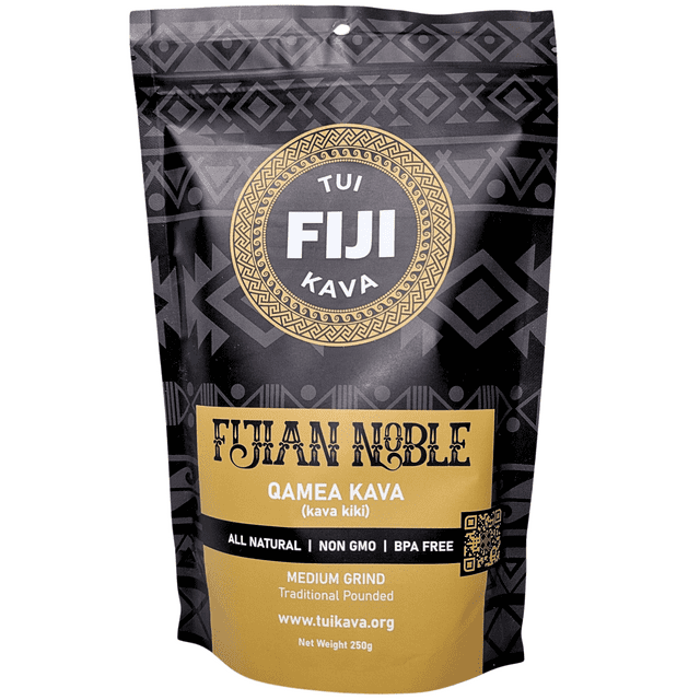TUI KAVA Fijian Noble Wellness Kava - Traditional Pounded 250g (8.8oz) [Sleep / Mood / Stress / Focus Support] | (75 Micron Strainer Bag Req'd)