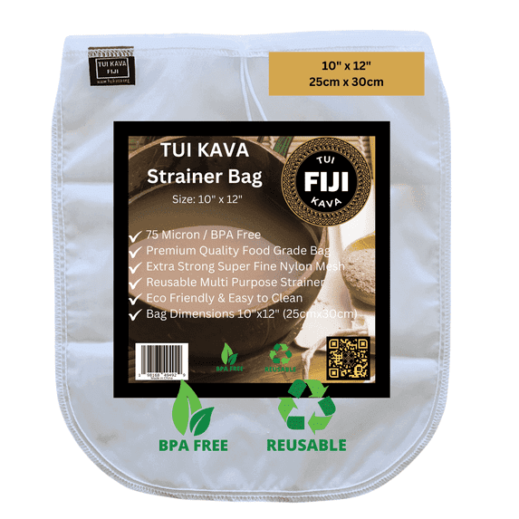 TUI KAVA - Kava/Nut Milk Strainer Filter | 75 Micron Food Grade | BPA-Free | 10inx12in | Reusable | 230 Degrees