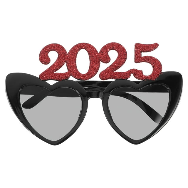 TUIBELY 1 Pair of New Year Glasses Festival Eyeglass Prop 2025 Heart Frame Eyewear