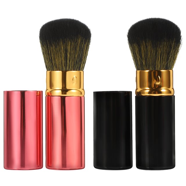 TUIBELY 2 Retractable Blush Brushes for Travel Makeup