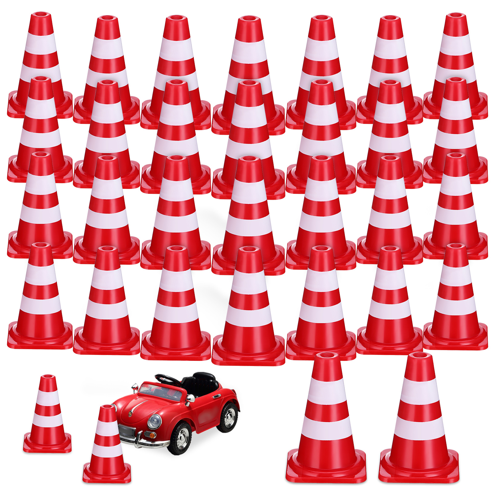 TUIBELY 30pcs Mini Traffic Cones Play Safety Cones Tiny Road Cones ...