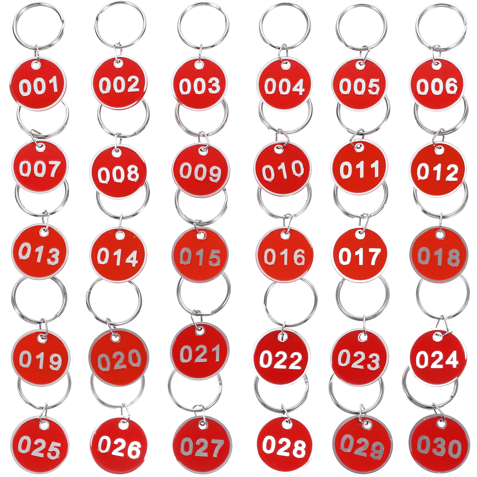 TUIBELY 30pcs Round Number Tags Marking Number Tags Keychain Number