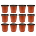 TUIBELY 50Pcs Nursery Pots with Drainage Hole for Cuttings (Black Brown